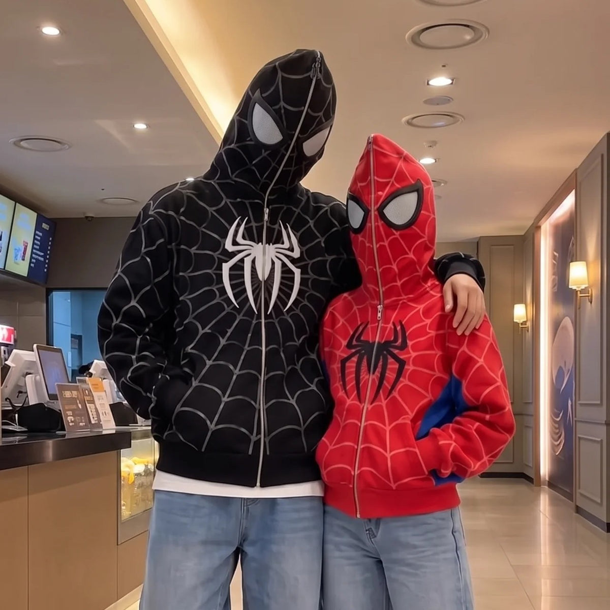 Sweat à Capuche Zippé - Masque Spidey